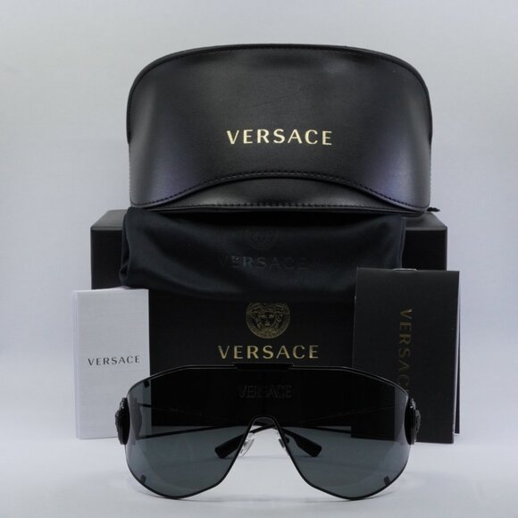 Versace VE2268 143387 Shield Sunglasses – Matte Black/Dark Grey - Picture 10 of 10